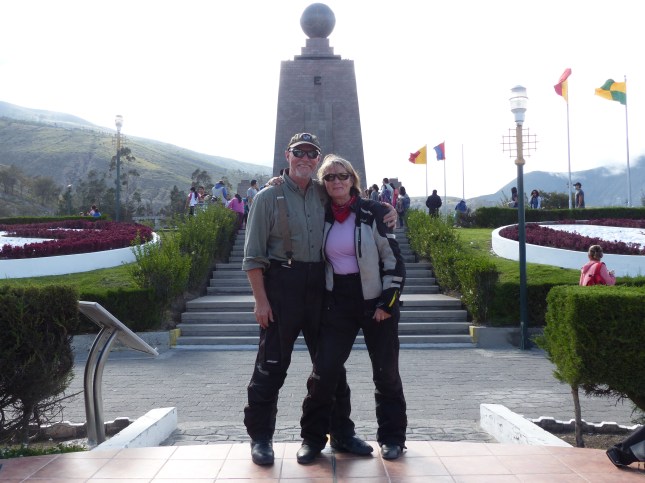 straddling the equator in Ecuador
