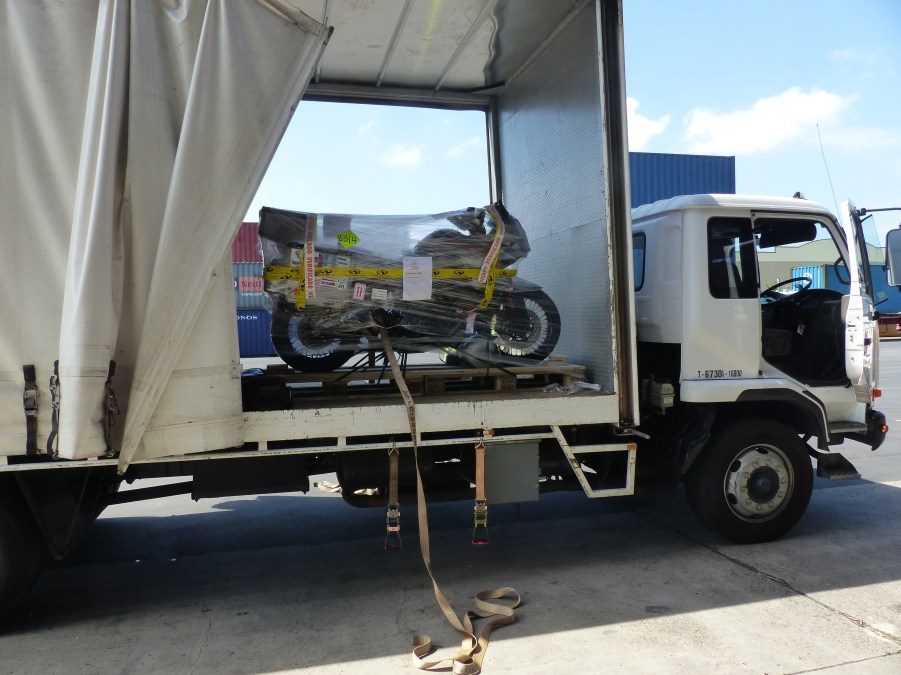 Bike arriving at Quarantine.