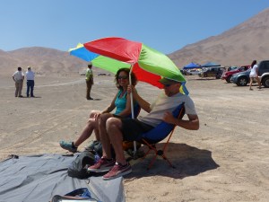 Tom and Tracy setting in the wind