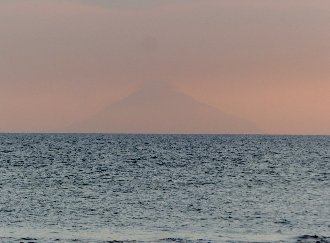 HInt of Krakatau at sunset.